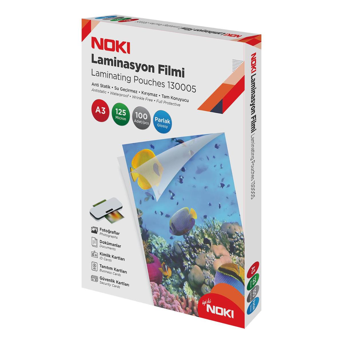 Noki A3 Laminasyon Filmi 125 Mikron 100'lü Paket 130005