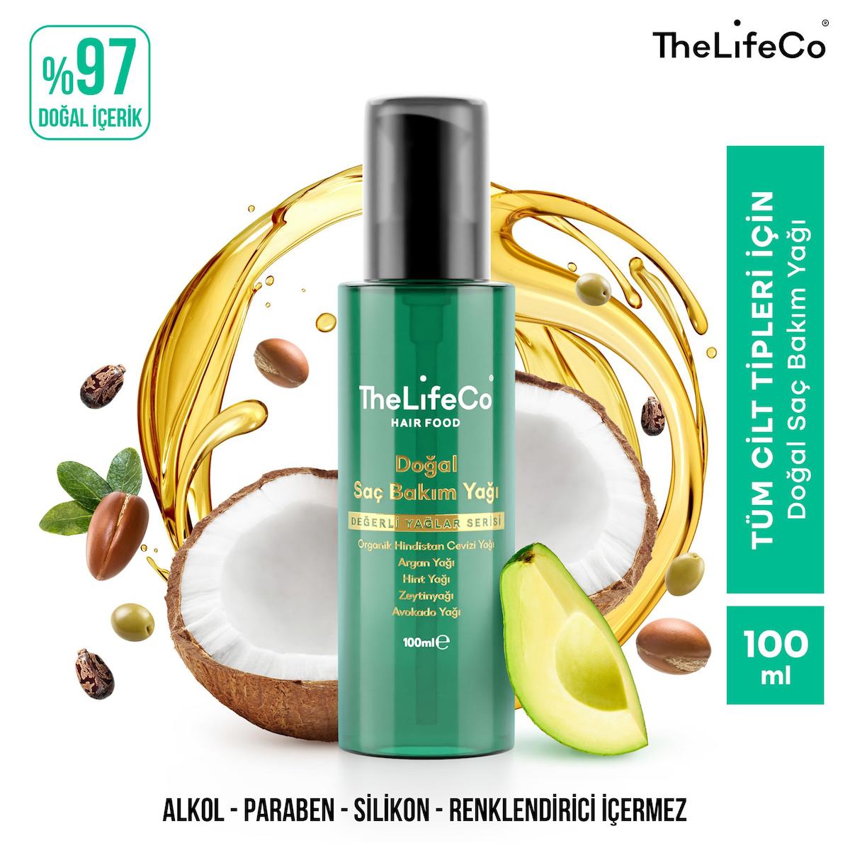 TheLifeCo HairFood Değerli Yağlar Serisi Doğal Saç Bakım Yağı 100 mL