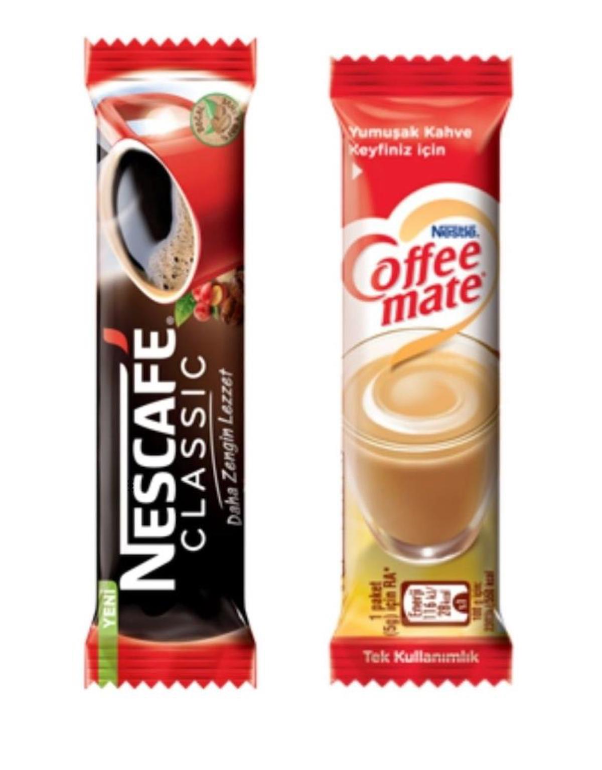 Nescafe Klasik 2 gr 200'lü Hazır Kahve + Nestle Coffee Mate 5 gr 100'lü Süt Tozu