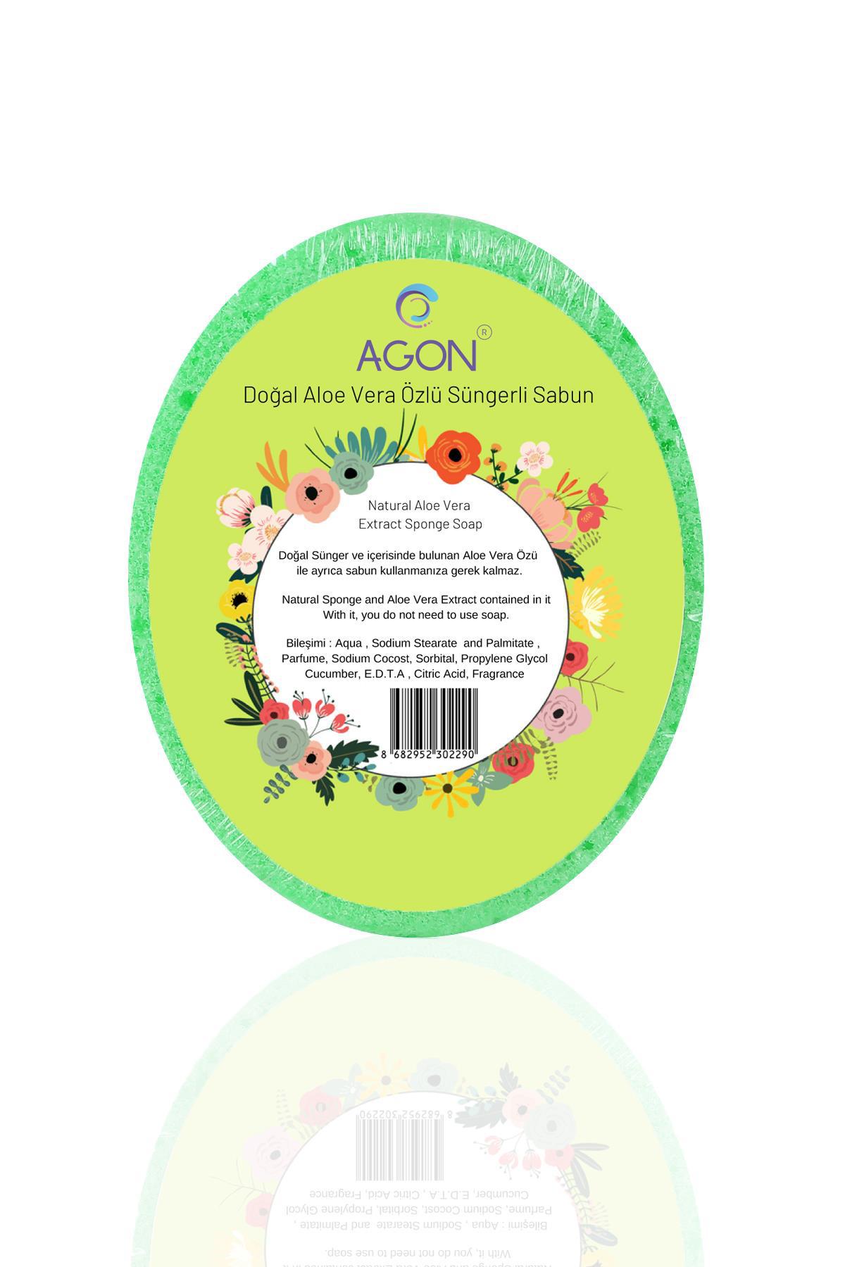 Agon Doğal El Yapımı Aloe Vera Özlü Sabunlu Vücut Duş Süngeri