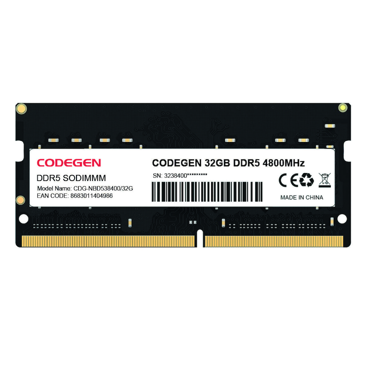 Codegen 32GB DDR5 4800MHz Notebook Ram CDG-NBD538400/32G