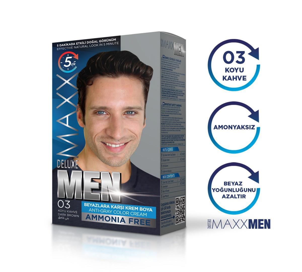 Maxx Deluxe Men Saç Boyası 03 Koyu Kahve