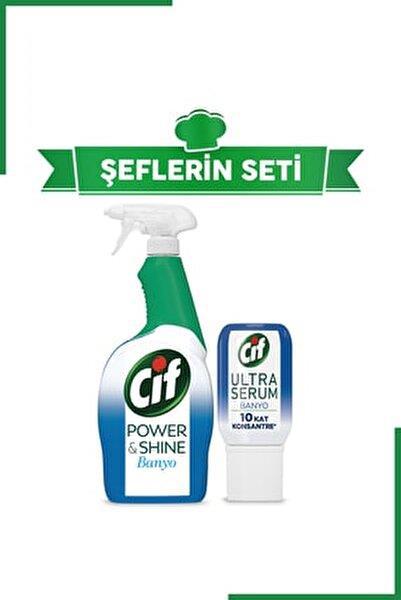 Cif Power & Shine Banyo Temizleyici Sprey 70 ml-750 ml + Ultra Serum Kapsül Banyo 70 ml 2 Adet