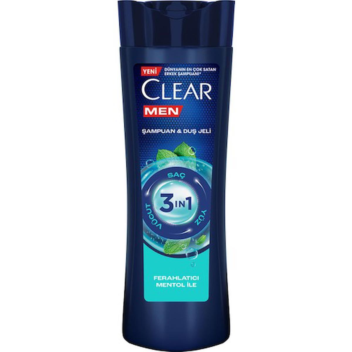 Clear Men 3 in 1 Kepeğe Karşı Şampuan ve Duş Jeli 350 ml