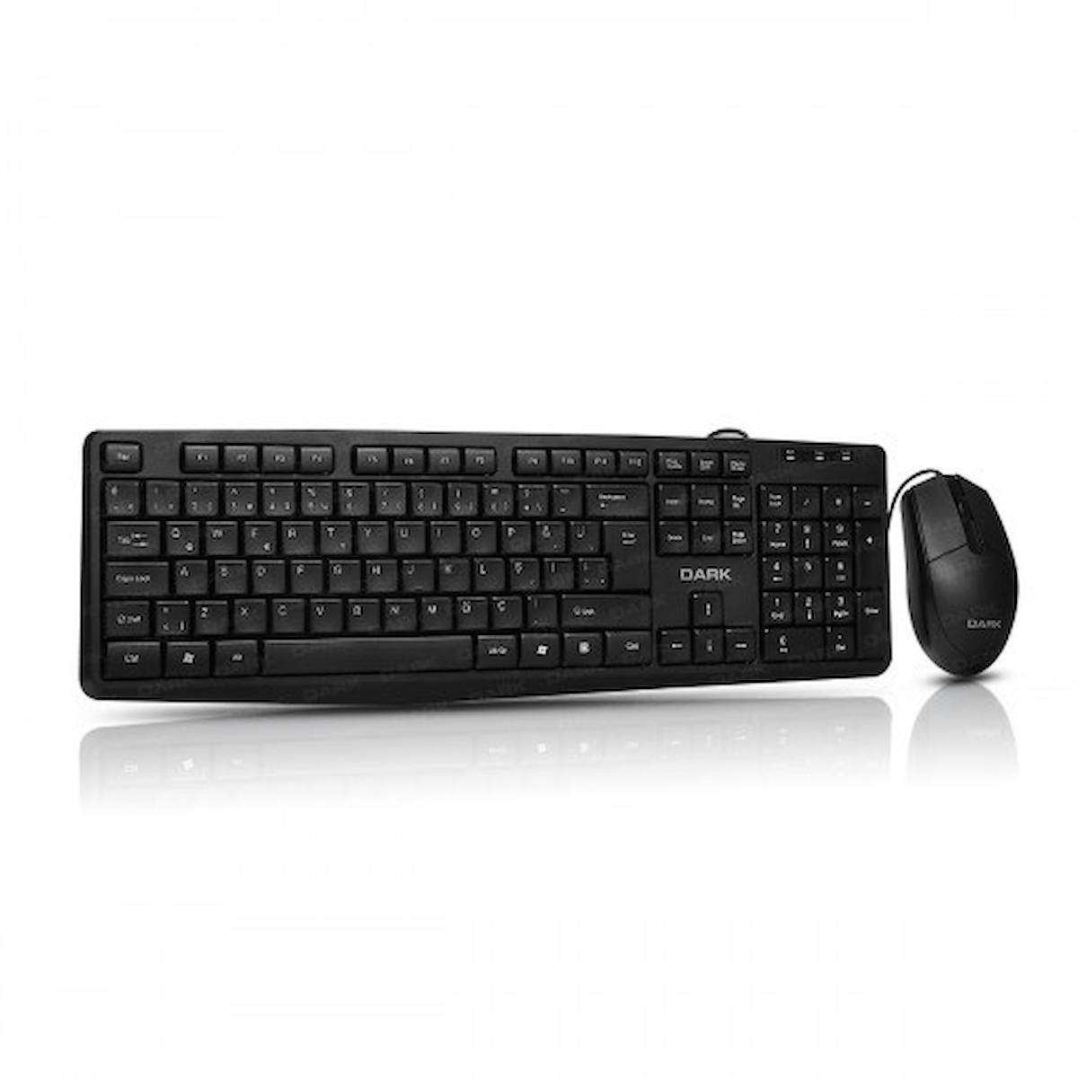 Dark DK-AC-KM1050 USB Q TR Multimedia Slim Kablolu Klvaye Mouse Set