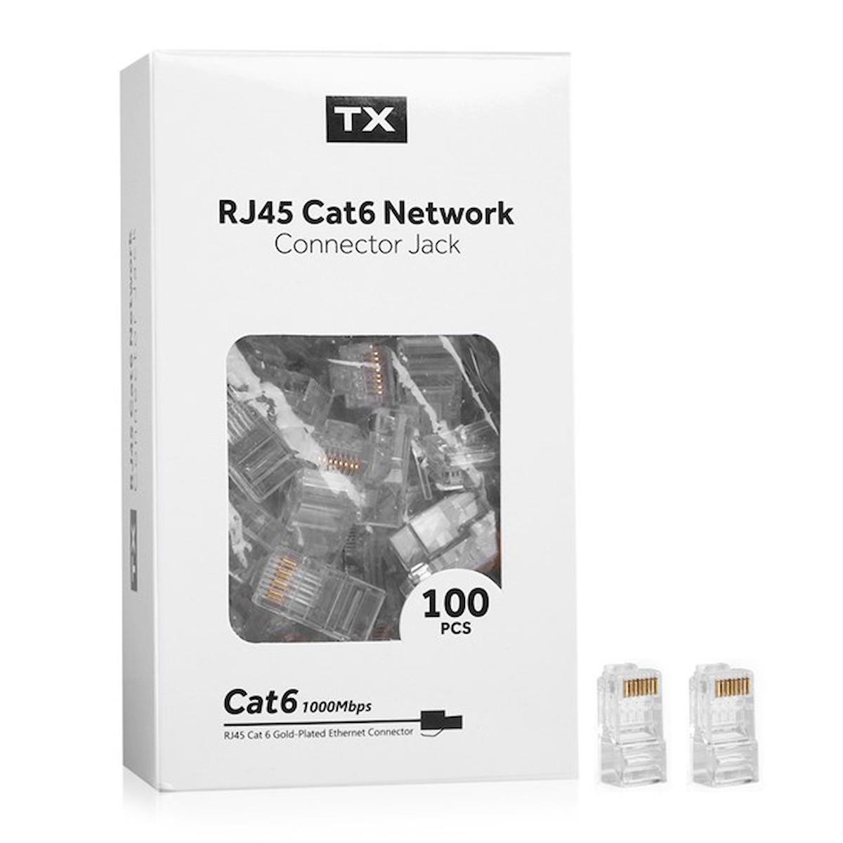 TX NTRJ45 Altın Uçlu Cat6 RJ45 100'lü Konnektör