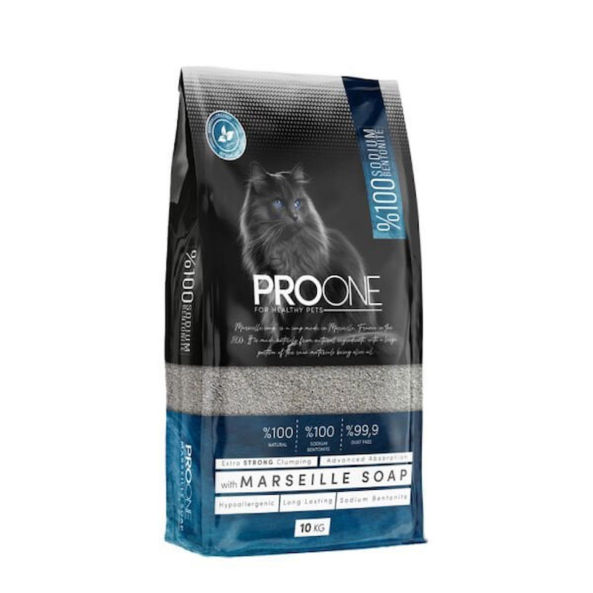 Pro One Hypoallergenic Marsilya Sabunu Kokulu İnce Taneli Sodyum Bentonit Kedi Kumu 10 Kg