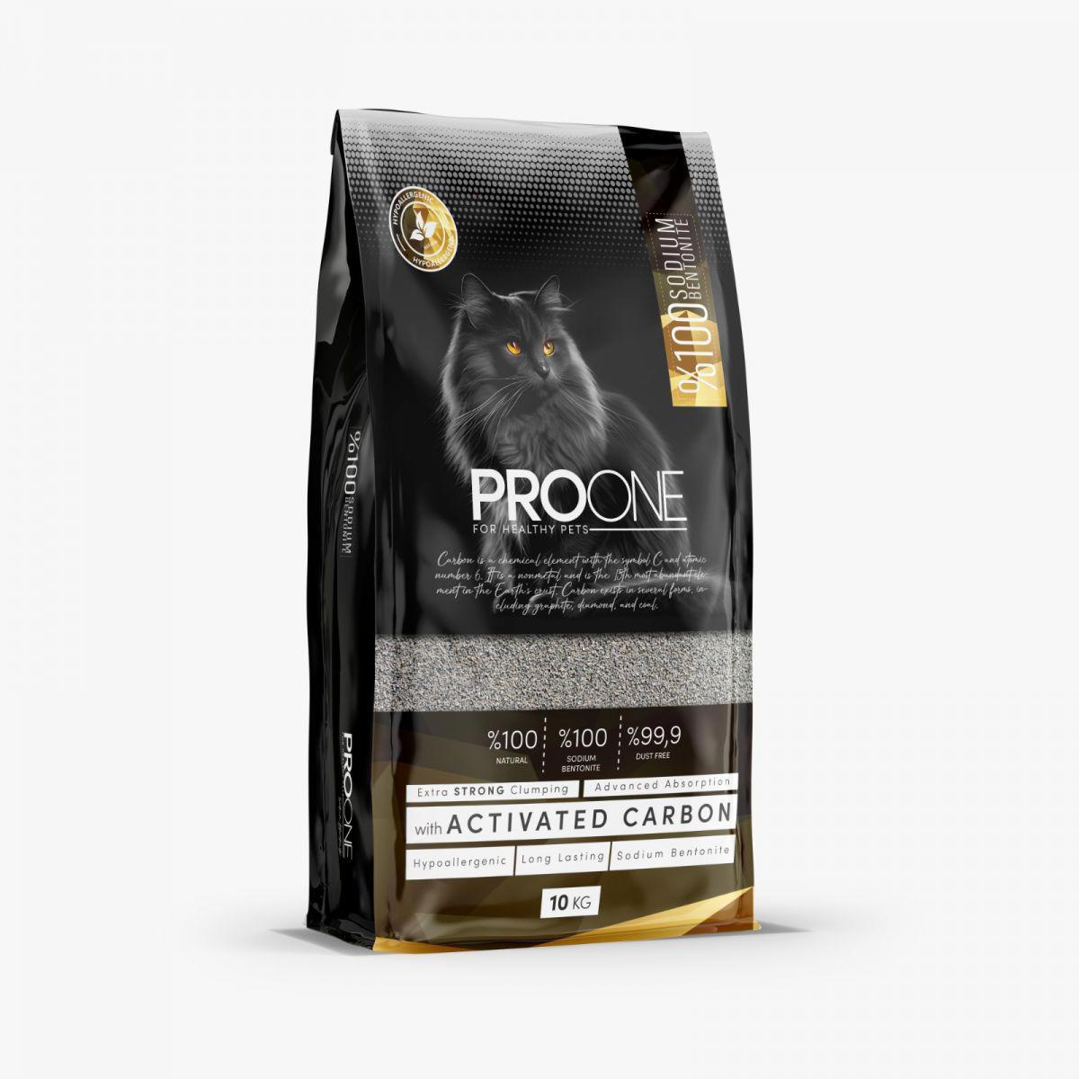 Pro One HypoAllergenic Aktif Karbonlu İnce Taneli Sodyum Bentonit Kedi Kumu 10 Kg