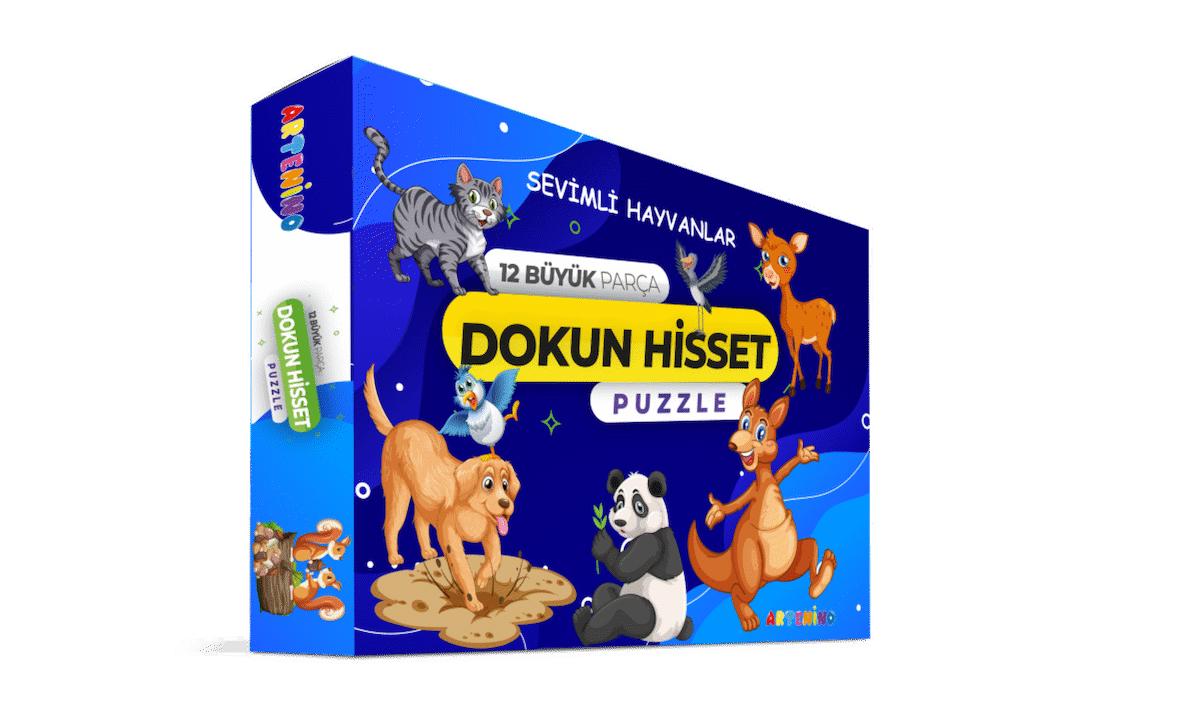 Artenino Sevimli Hayvanlar Dokun Hisset 0+ Yaş Büyük Boy Puzzle 12 Parça