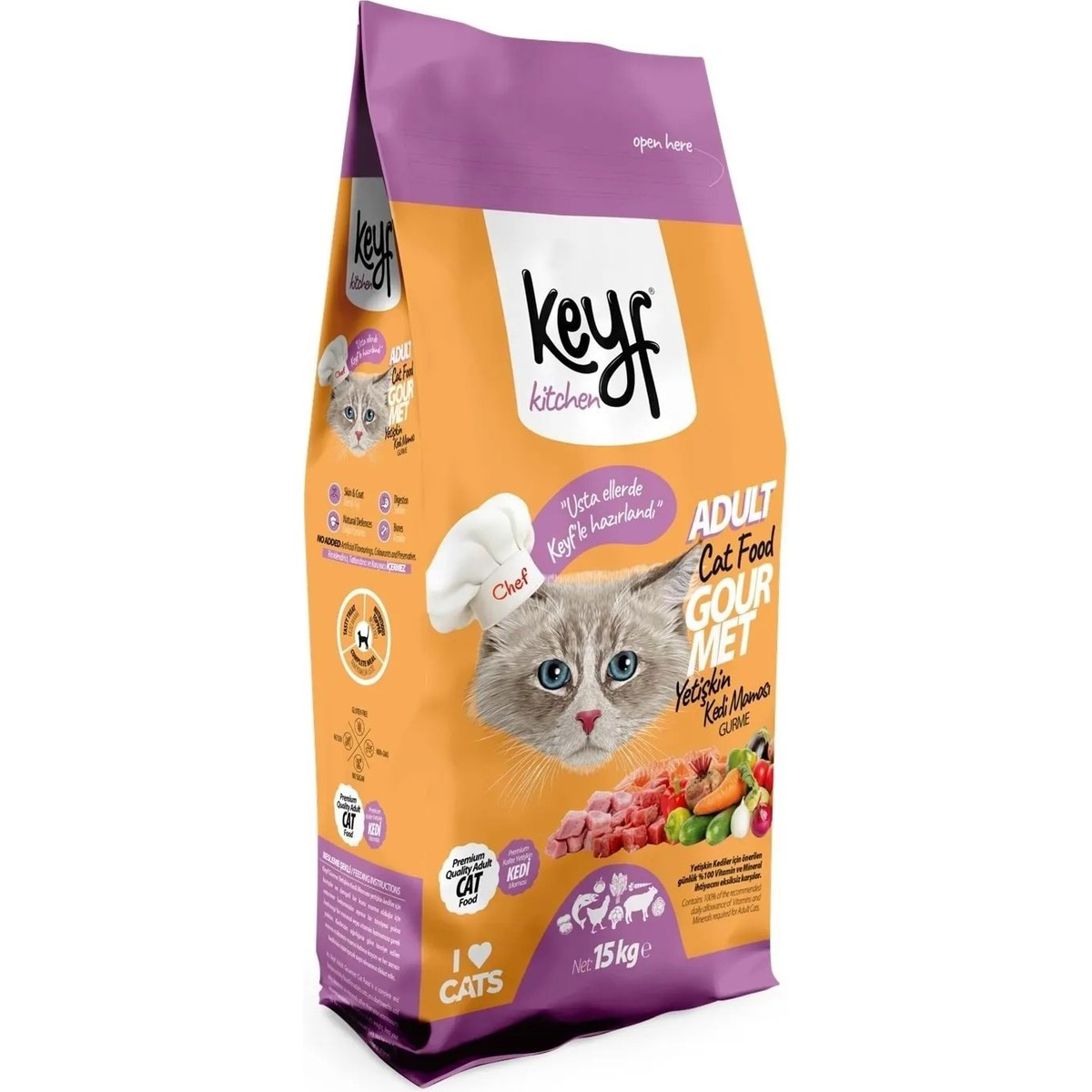 Keyf Gourmet Kedi Maması-15 kg