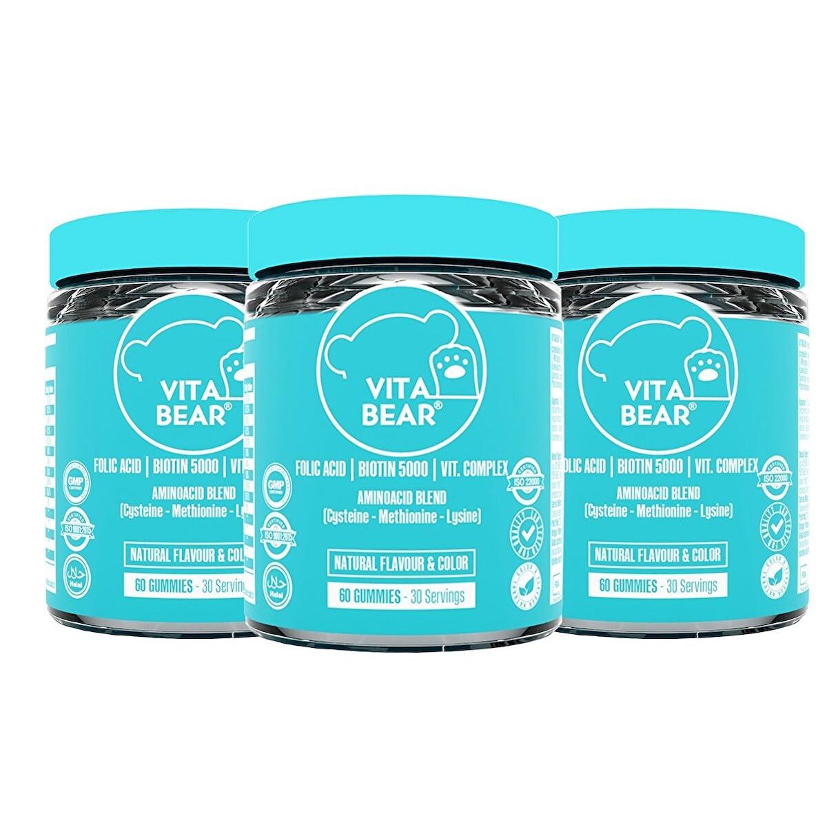 Vita Bear Strong Hair Gummy Vitamin 60 Adet 3'lü Paket