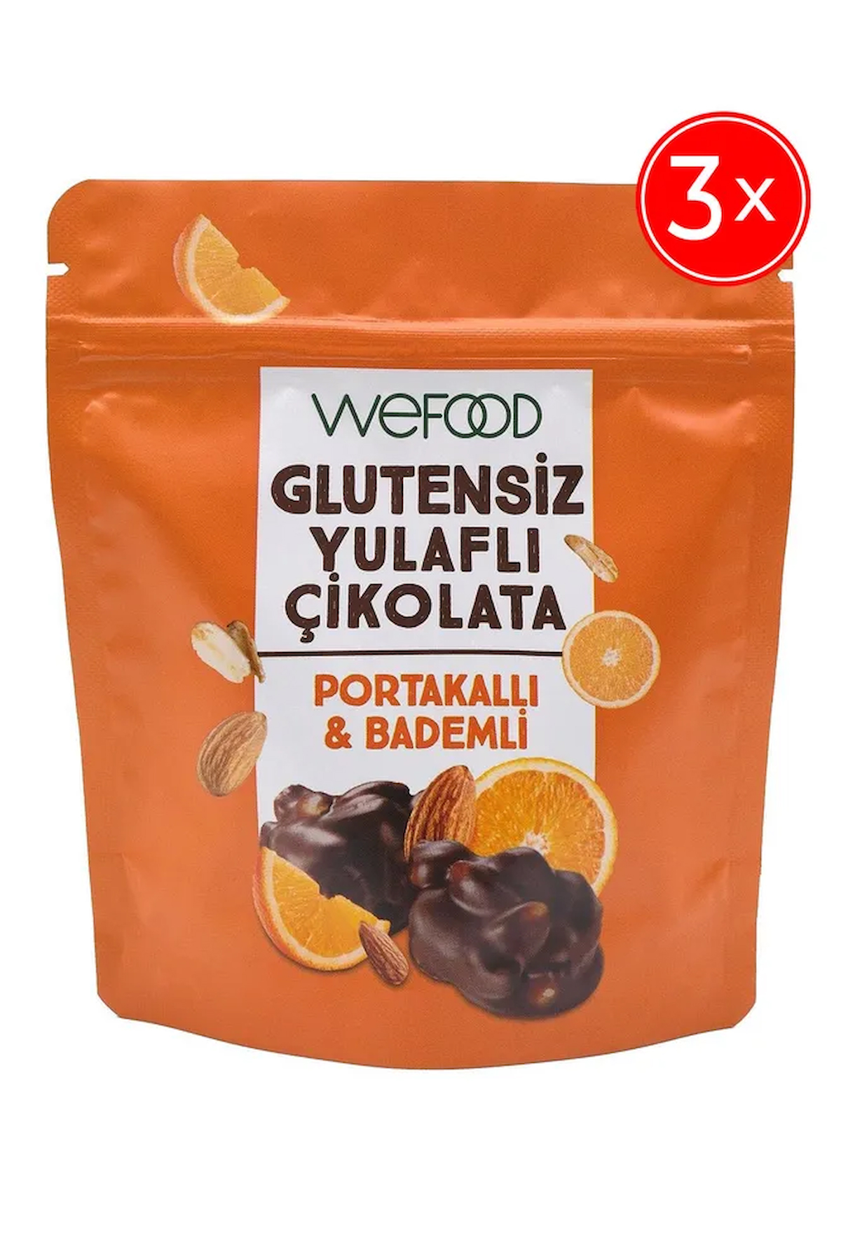 Glutensiz Yulaflı Çikolata Portakallı & Bademli 40 gr 3'lü