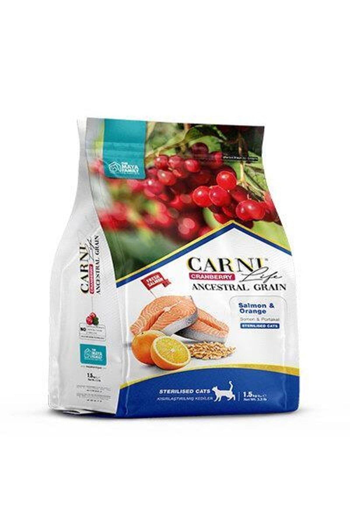 Carni Life Kızılcık Somonlu Ve Portakallı Kısırlaştırılmış Kedi Maması 1.5 Kg