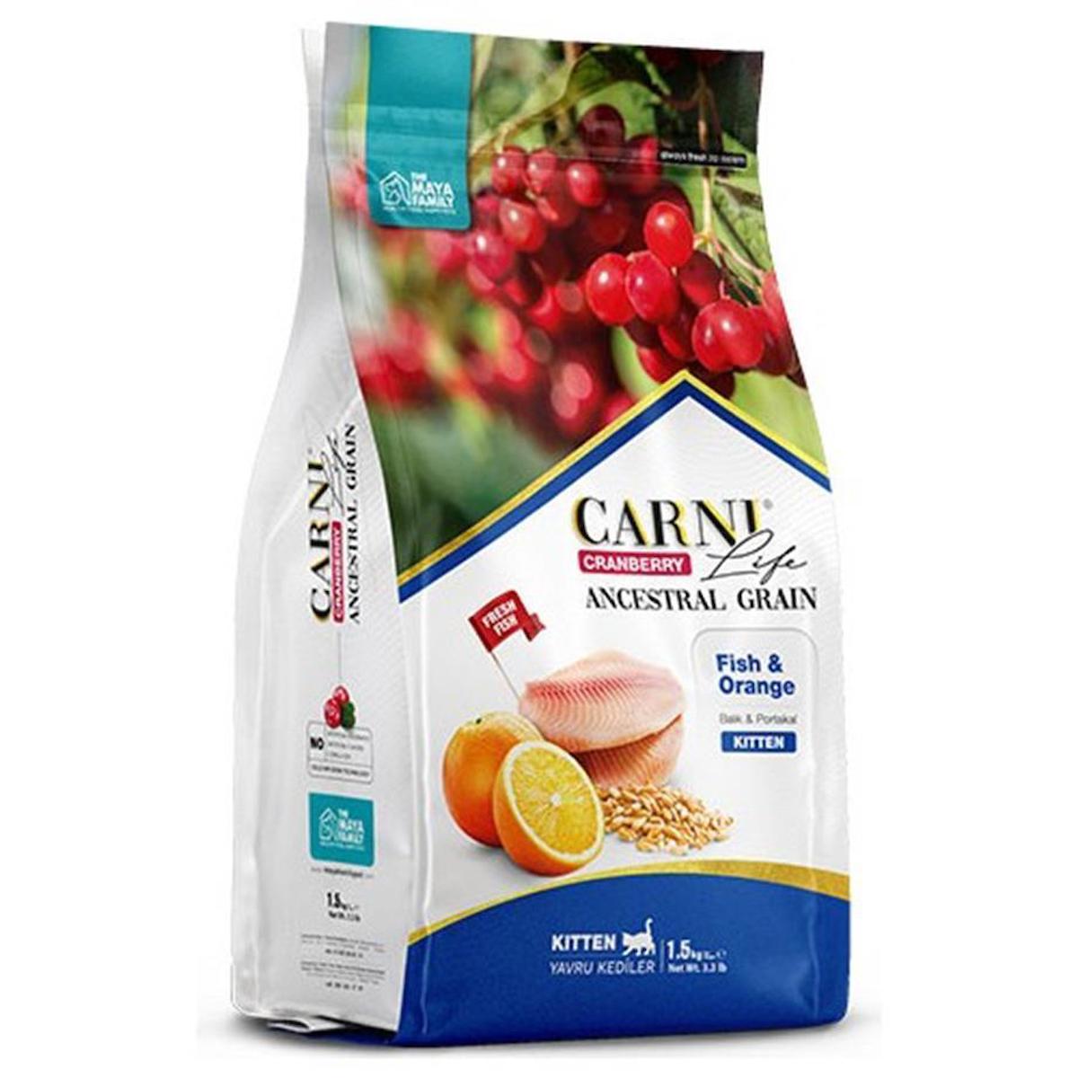 Carni Life Balık Portakal ve Kızılcıklı Yavru Kedi Maması 10 Kg