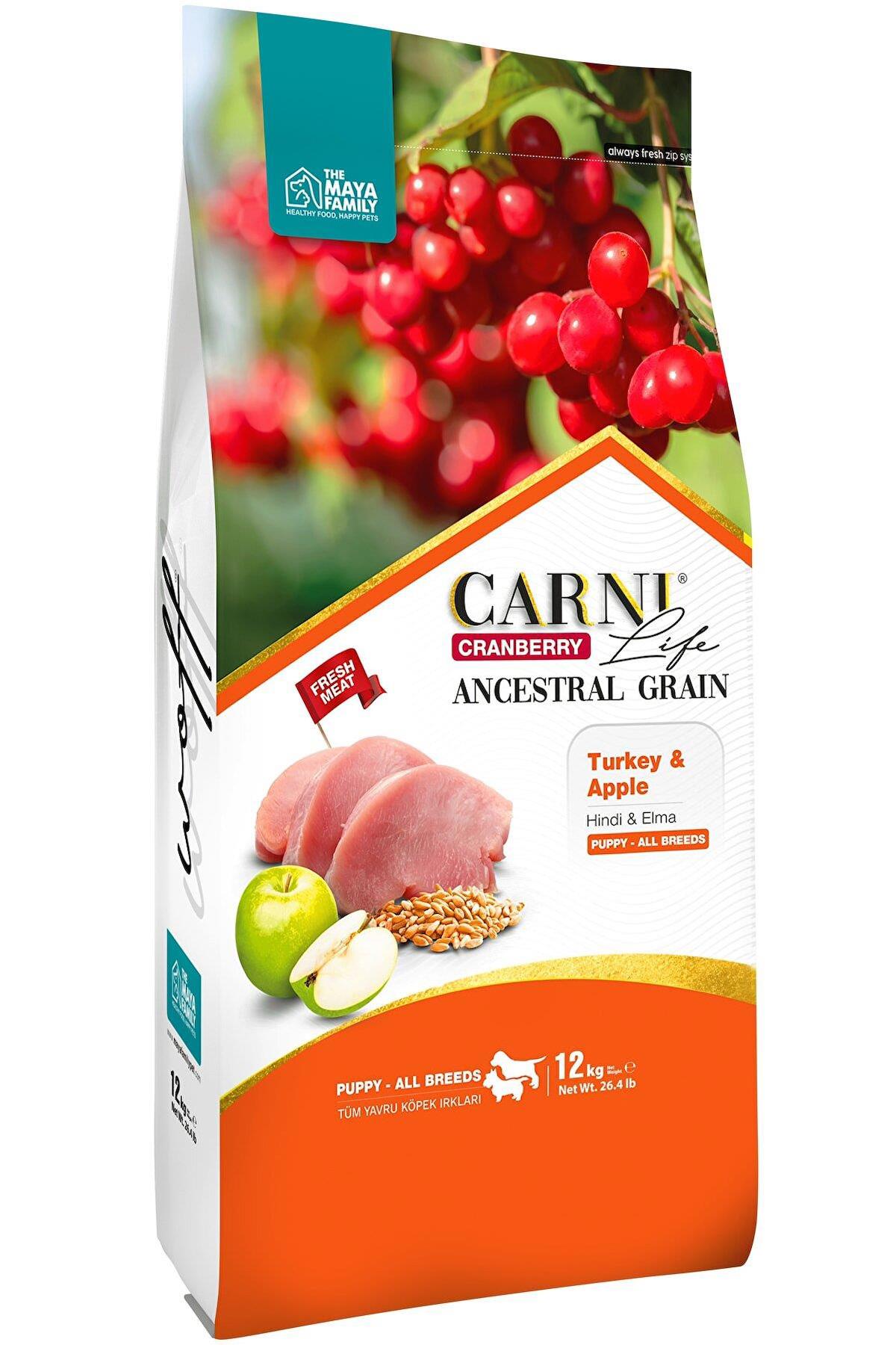 Carni Dog Puppy Hindi/Elmalı Köpek Maması 12 KG