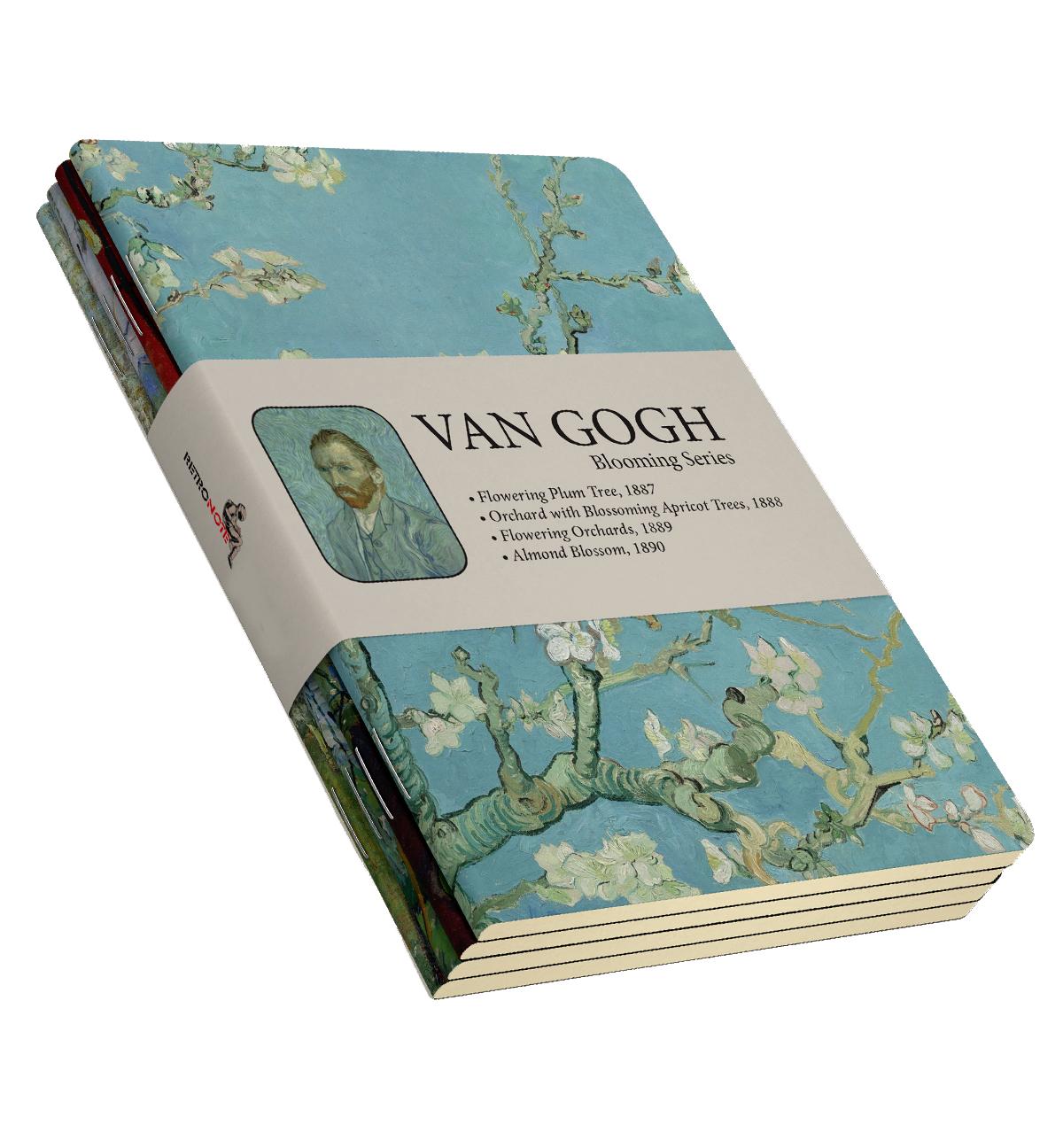 Van Gogh 4'lü Defter Seti 2 - Blooming Series - Çizgisiz - 64 Sayfa - 10,5x14cm