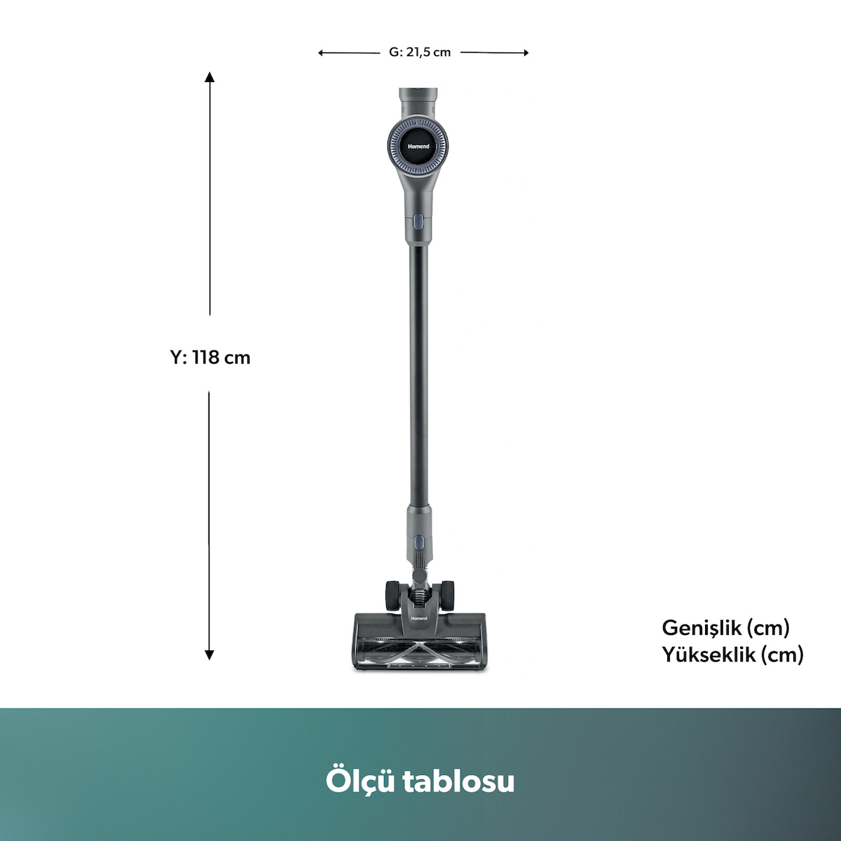 Homend Dustrider 1271H 160W Şarjlı Dikey Süpürge 12 kPa Emiş Gücü