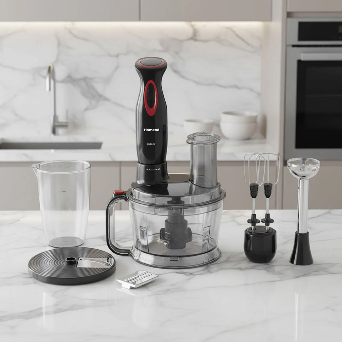 Homend Functionall 2851H Mutfak Robotu 2000 Watt Güç, 1,5 Litre Kapasite ve Çoklu Fonksiyonlar