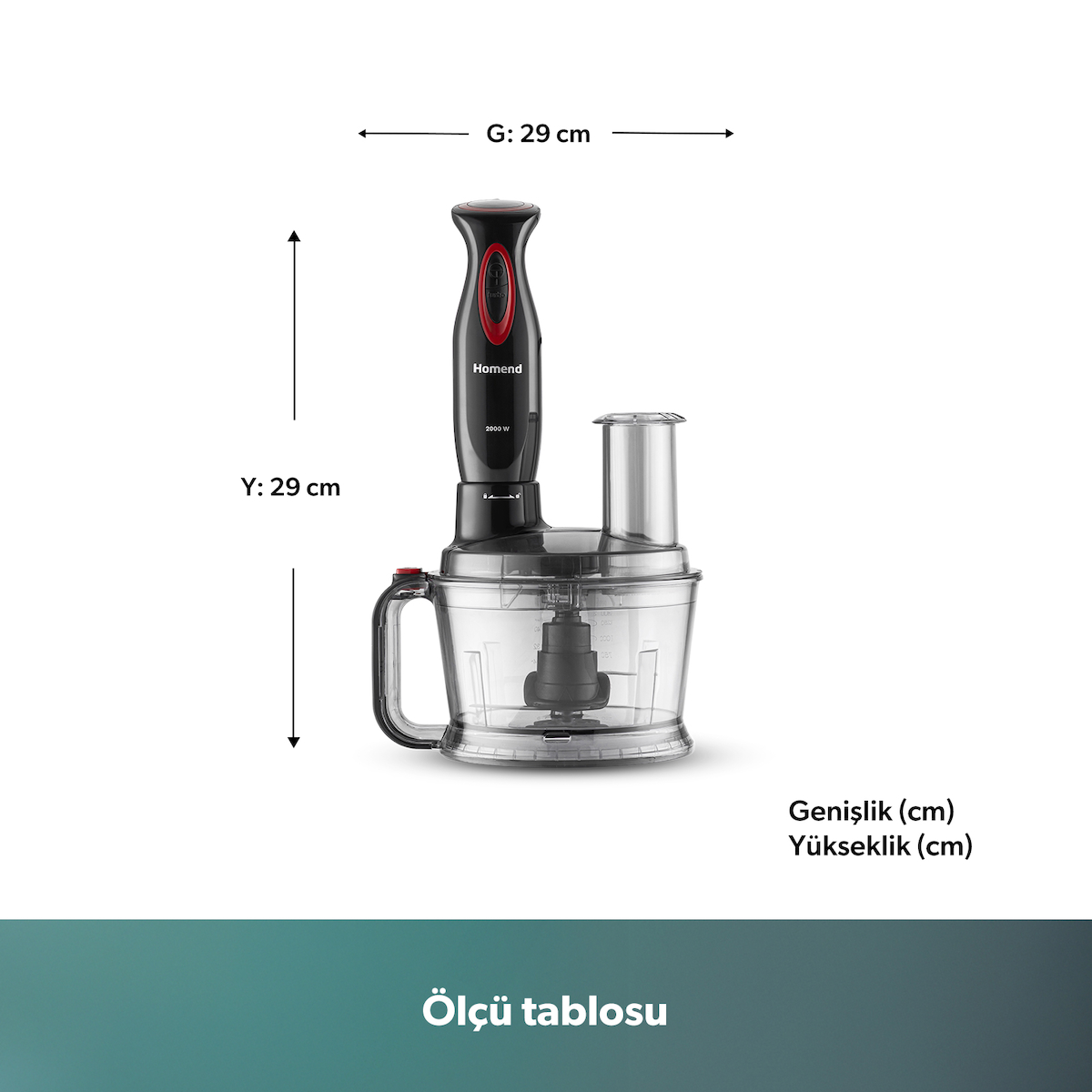 Homend Functionall 2851H Mutfak Robotu 2000 Watt Güç, 1,5 Litre Kapasite ve Çoklu Fonksiyonlar