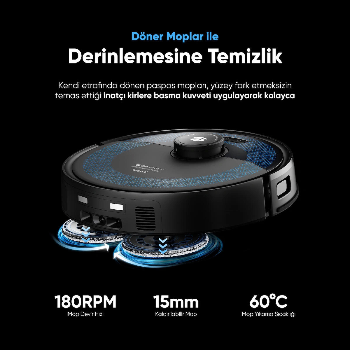 Şımart katya Ü Akıllı Robot Süpürge 15000Pa Otomatik Mop Yıkama ve Kurutma