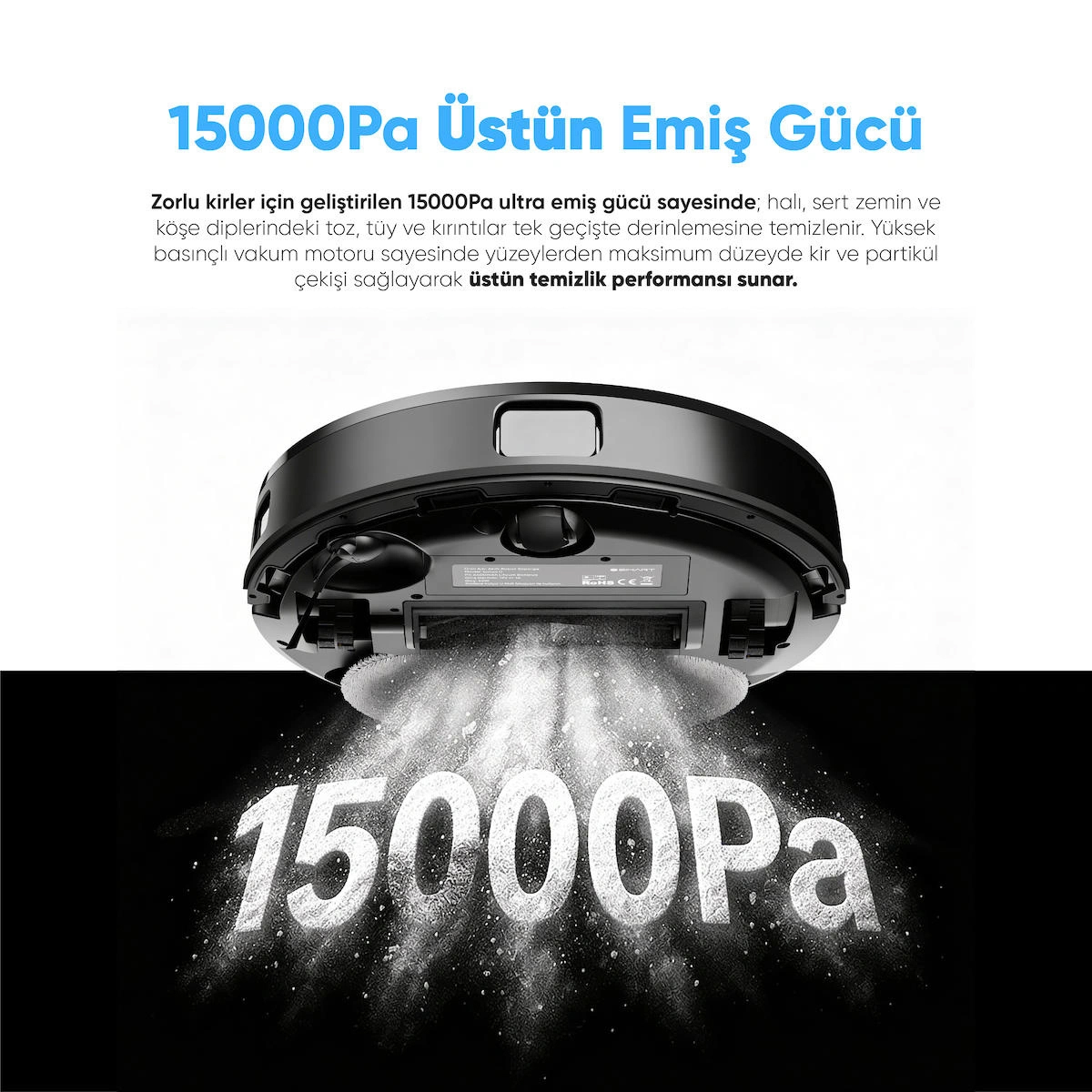 Şımart katya Ü Akıllı Robot Süpürge 15000Pa Otomatik Mop Yıkama ve Kurutma
