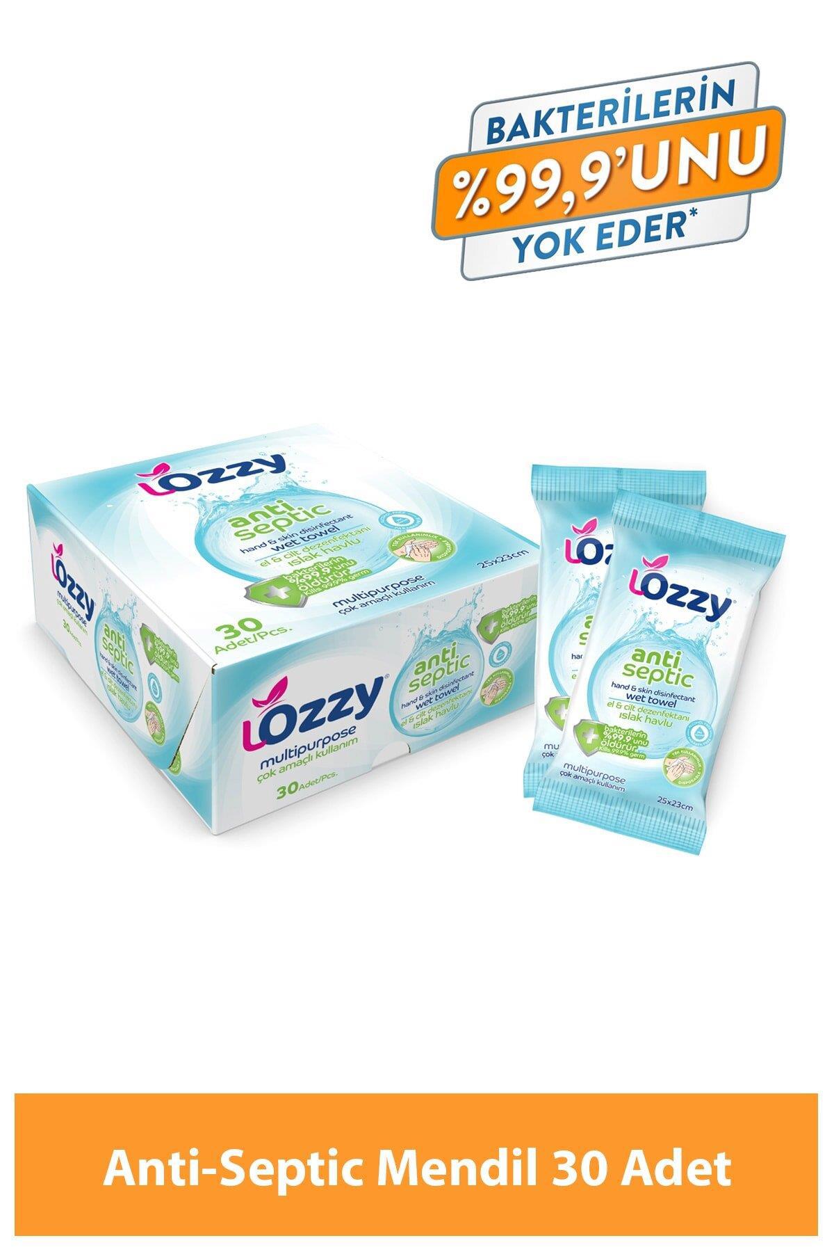 Lozzy Anti Septic El Ve Cilt Dezenfektanı Islak Mendil - Çok Amaçlı Kullanım Tekli Paket 30 Adet Antiseptic