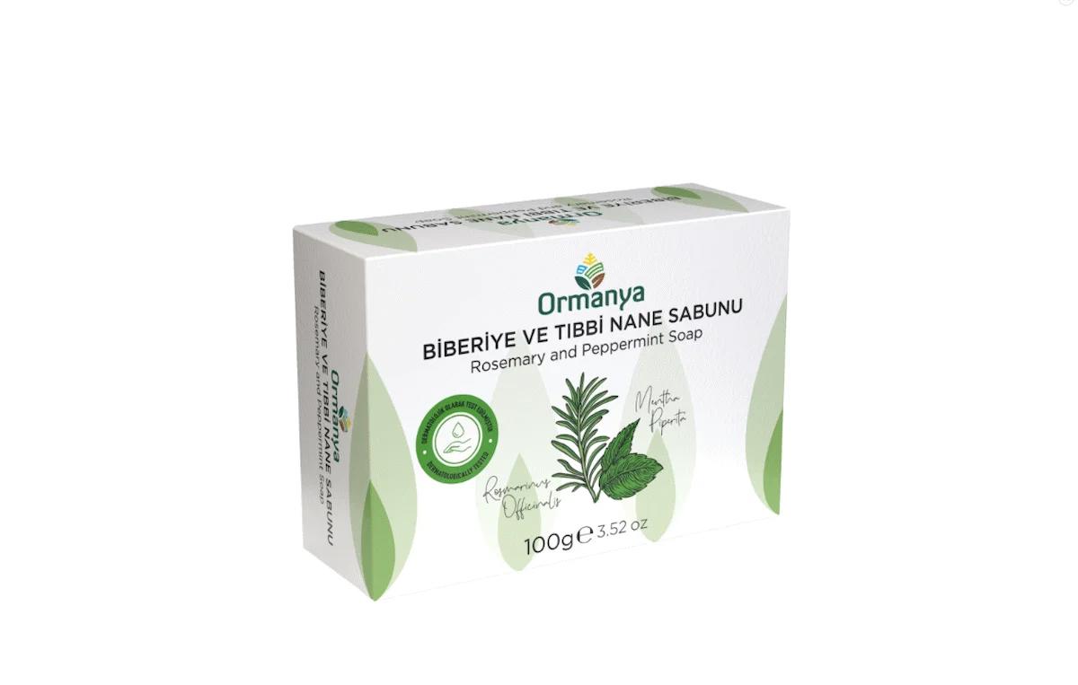 BİBERİYE VE TIBBİ NANELİ KATI SABUN 100 GR (KOSTİKSİZDİR)