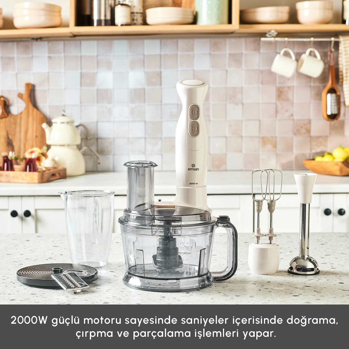 Emsan Pro Multimax 6 in 1 Çok Amaçlı Mutfak Robotu İconic Beige