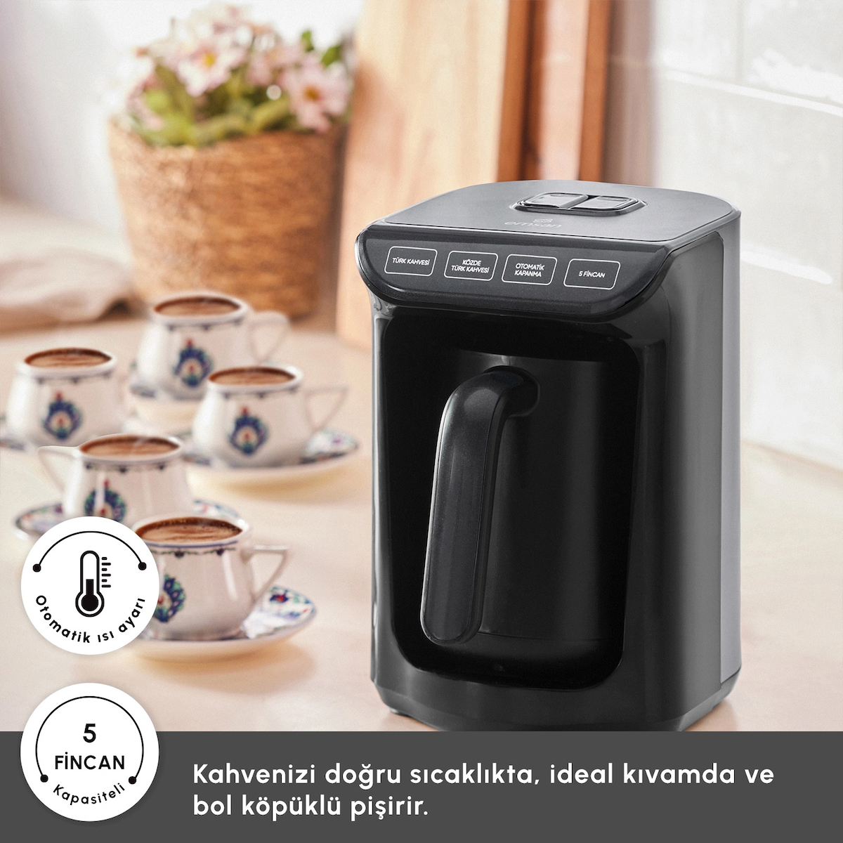 Emsan Közde Türk Kahve Makinesi Shiny Black
