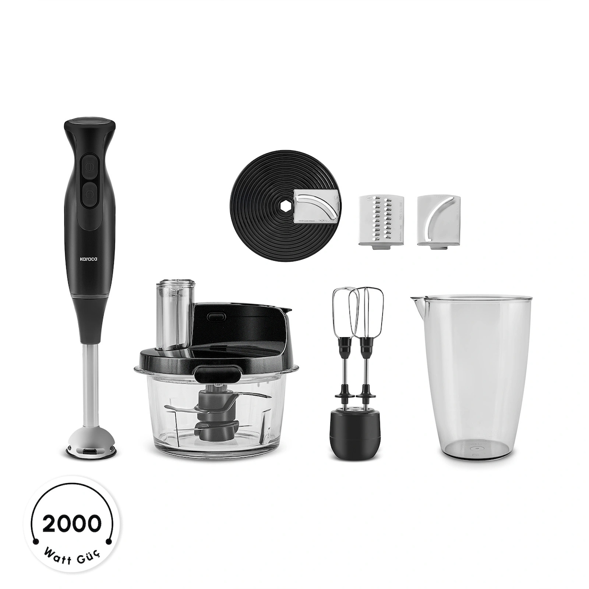 Karaca Pro-Multimax Mutfak Robotu Onyx Black 2000 W