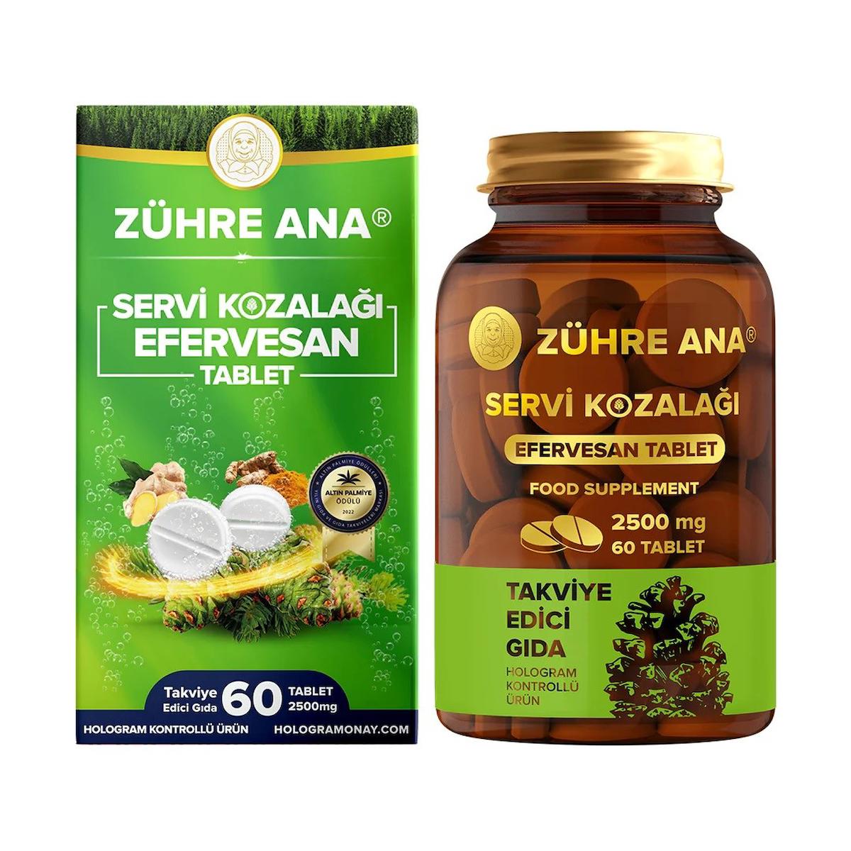 Zühre Ana Servi Kozalağı Efervesan 60 Tablet 8683655363106