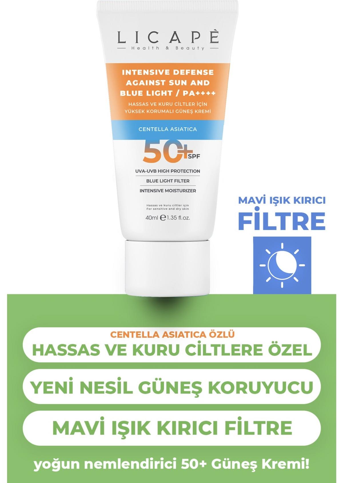 Licape Hassas/Kuru Ciltler Centella Asiatica +50 Güneş Kremi 40 ml