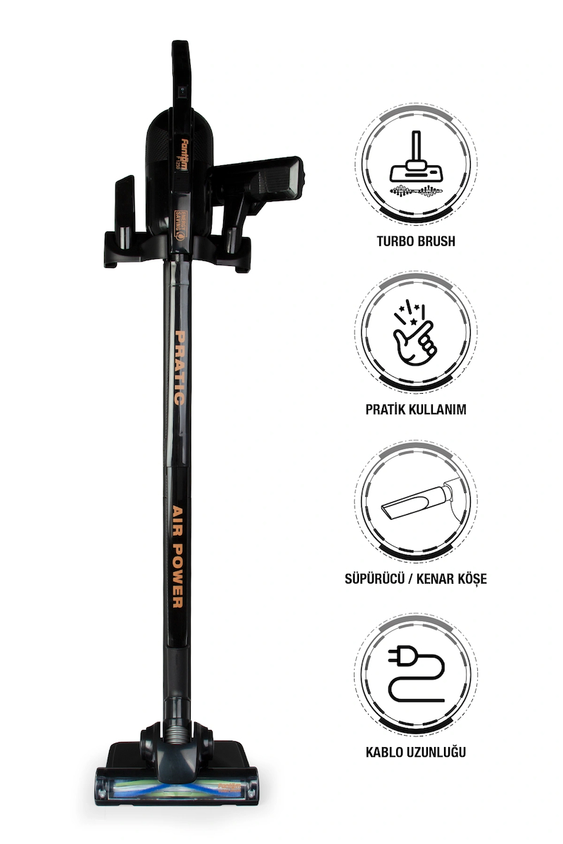 Fantom Pratic Aır Power P 1250 Dikey Süpürge Siyah