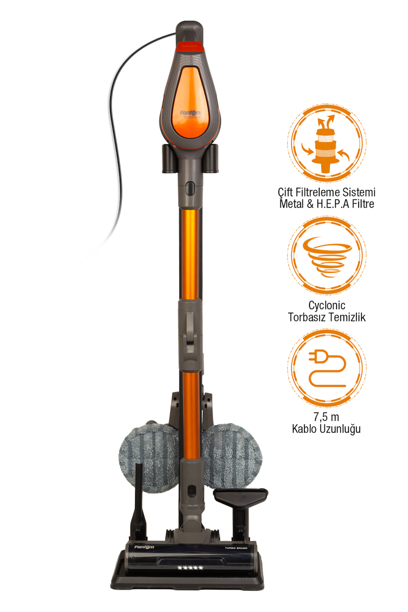 FANTOM P6100 ANTRASIT PLUTO PLUS MOPLU DIKEY ELEKTIRIKLI SUPURGE