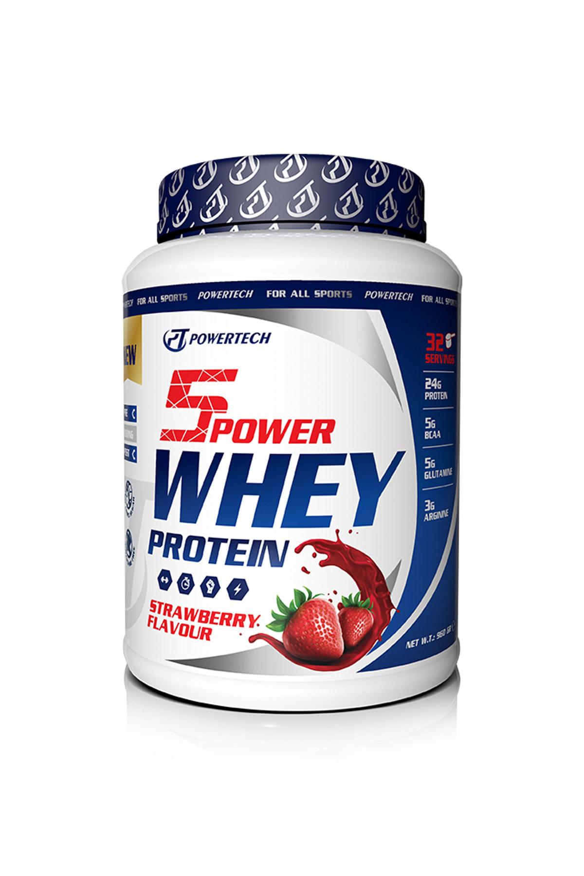 5Power Whey Protein 960 Gr Çilek Aromalı Protein Tozu