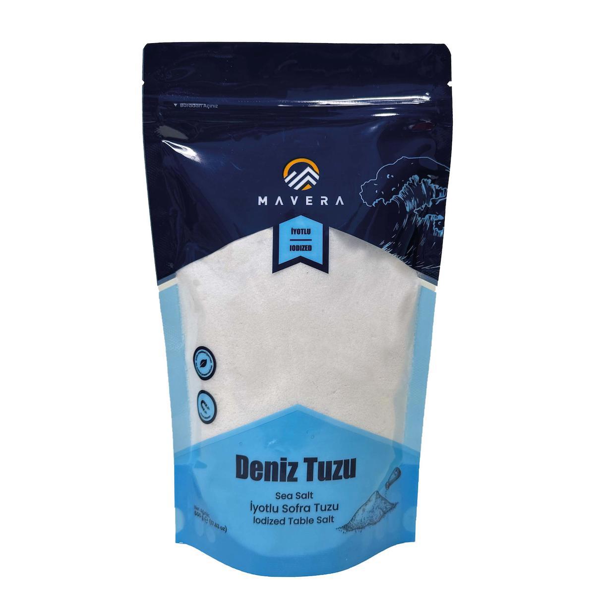 MAVERA DENİZ TUZU SOFRA TUZU İYOTLU 500GR