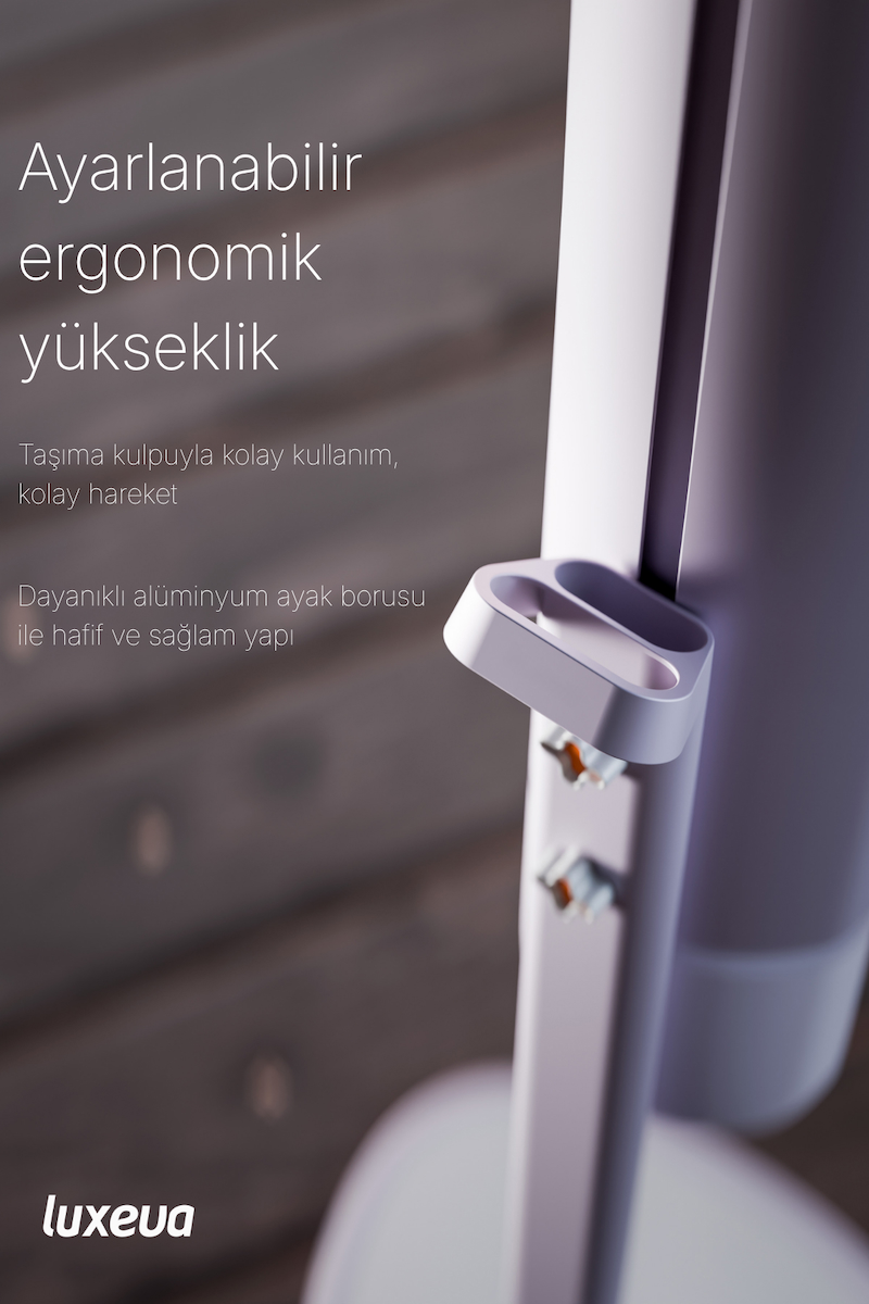 Karbon Infrared Dış Mekan Isıtıcı Ayaklı 2500W Wi-Fi Akıllı IP55 Teras Balkon Smart FR Beyaz