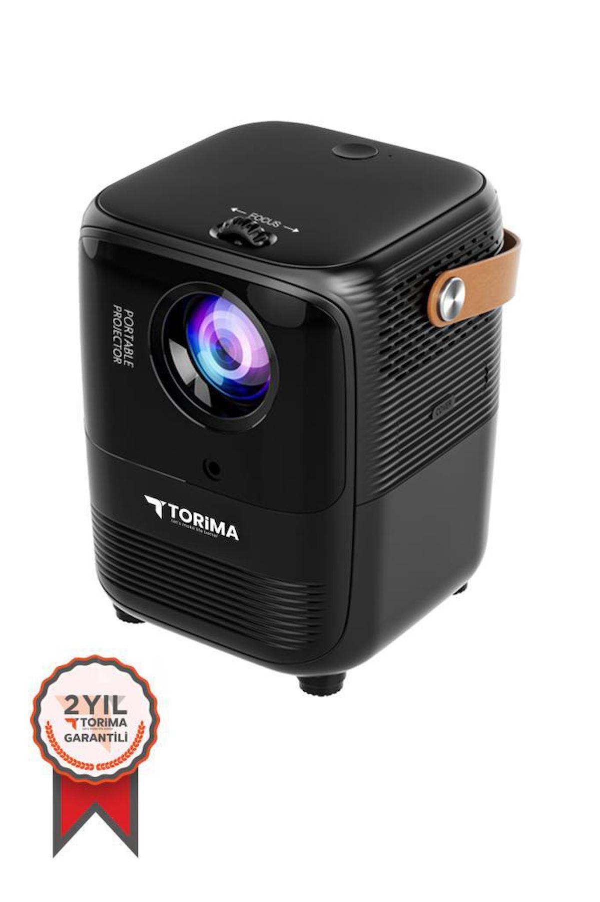 Torima Siyah T11 Projeksiyon Ev Sineması Bluetooth Wifi Akıllı Android Tv 1080p Hoparlör Smart 4k Youtube Türkçe