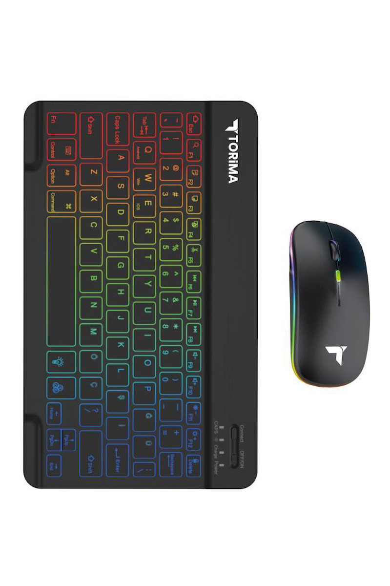 Torima TMK-09 Siyah Şarj Edilebilir RGB Işıklı Kablosuz Klavye Mouse Seti
