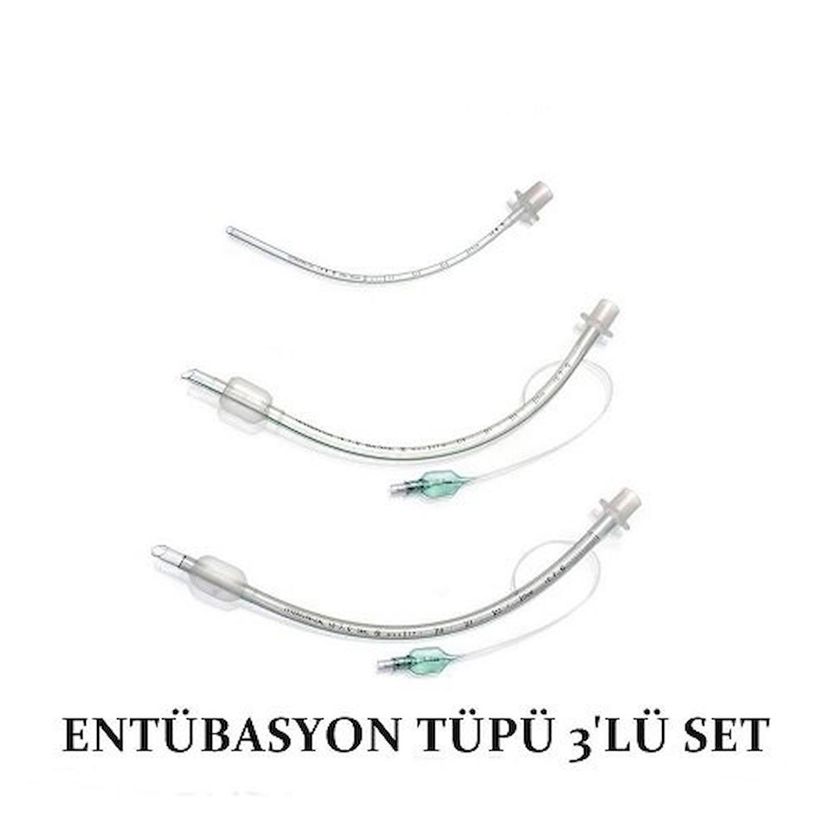 Entübasyon Tüpü 3'Lü Set Endotrakeal Tüp Balonlu