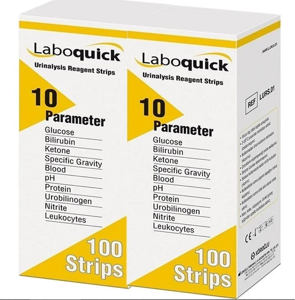 Laboquick Keton Çubuğu Idrar Stribi 100LÜ Kutu 10 Parametre 2 Kutu 200 Adet