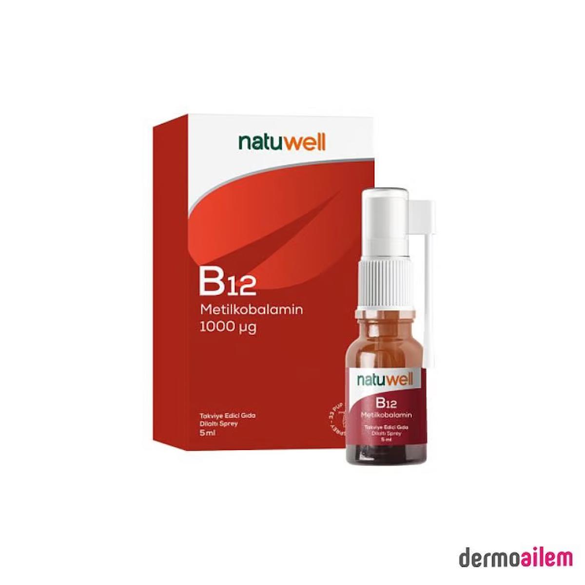 Natuwell B12 Metilkobalamin Sprey 1000 mcg 5 ml