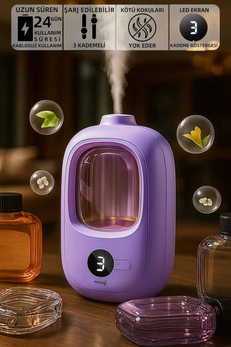 Mioji Smell 2x Yeni Nesil Şarjlı Otomatik Oda Kokusu Makinesi Mor – Hilton