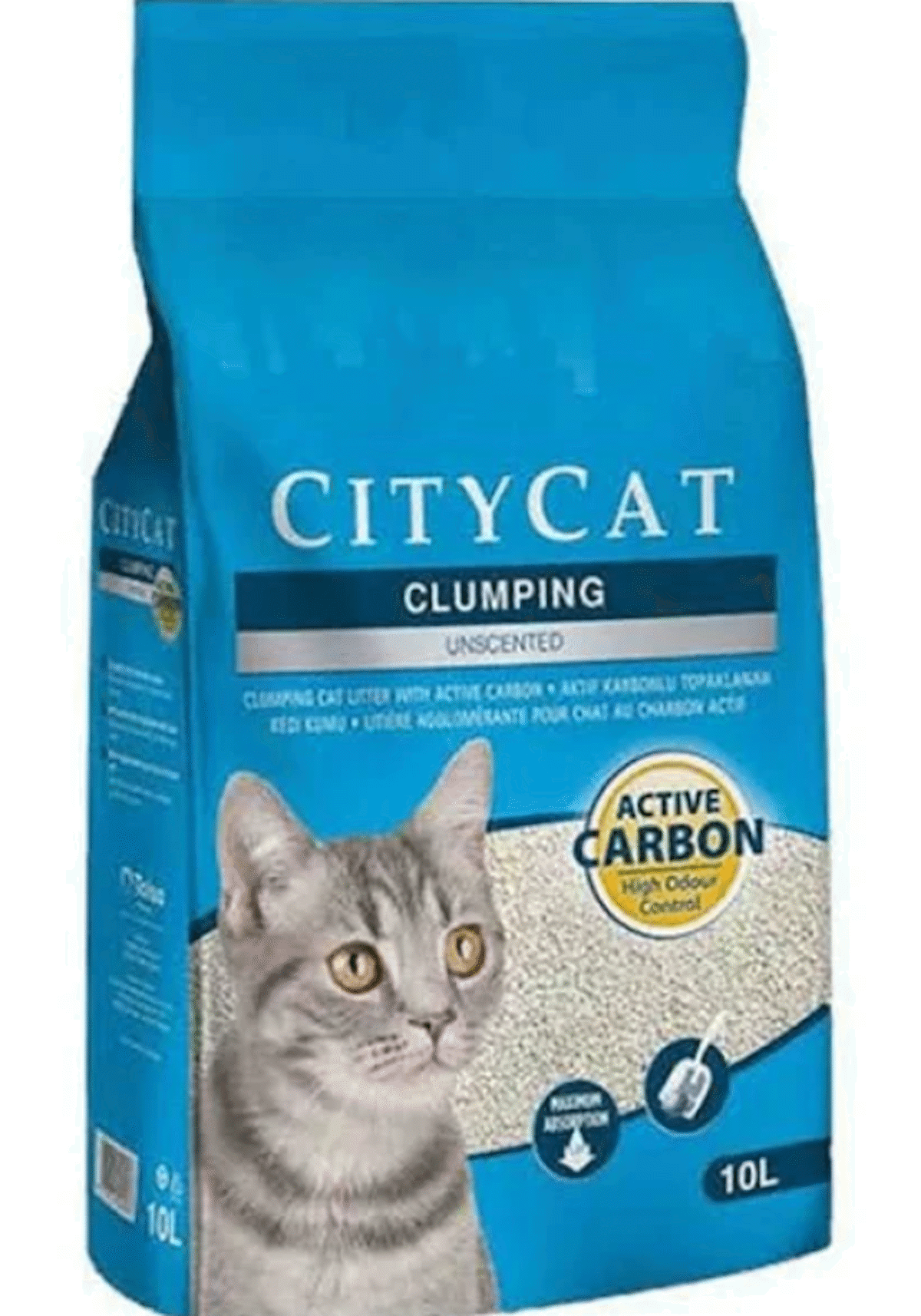 Cat City Doğal Bentonit Topaklanan Kedi Kumu 10 Lt Aktif Karbonlu