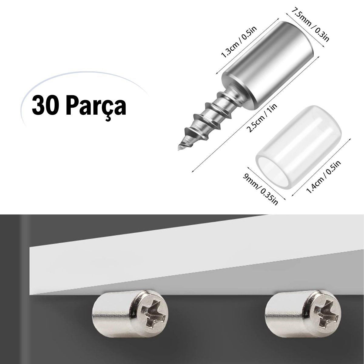 BUFFER® 30 Adet Dayanıklı Metal Raf Tutucu Raf Pimi 