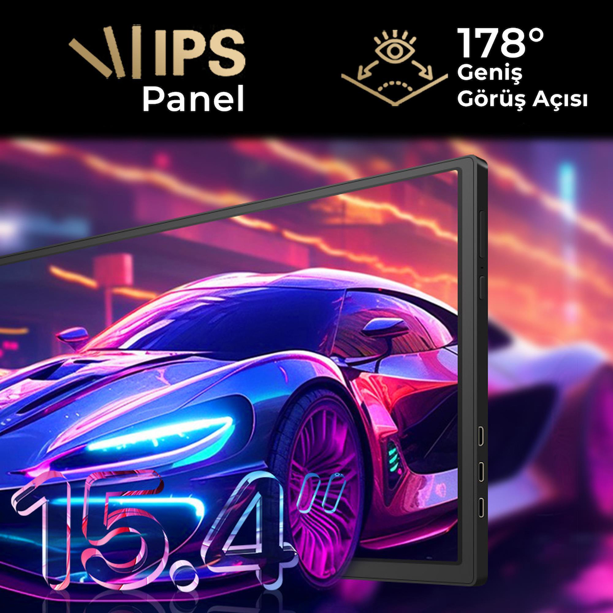 NPO NPM3 15.6-17.3″ FHD 1080p IPS Type-C Taşınabilir Dizüstü Tek Monitör Çoklayıcı Notebook Monitör