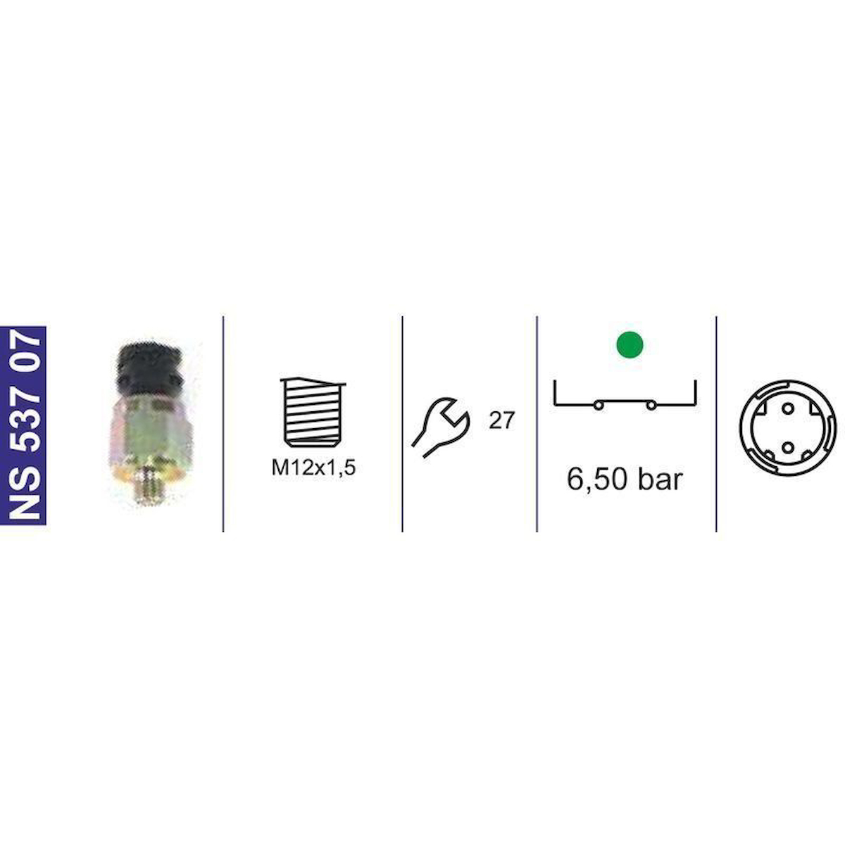 El Fren İmdat-Hava Basınç Müşiri 6,5 Bar M12X1,5 N.Açık Mercedes Axor/Aktros/Atego 18105 - NS53707