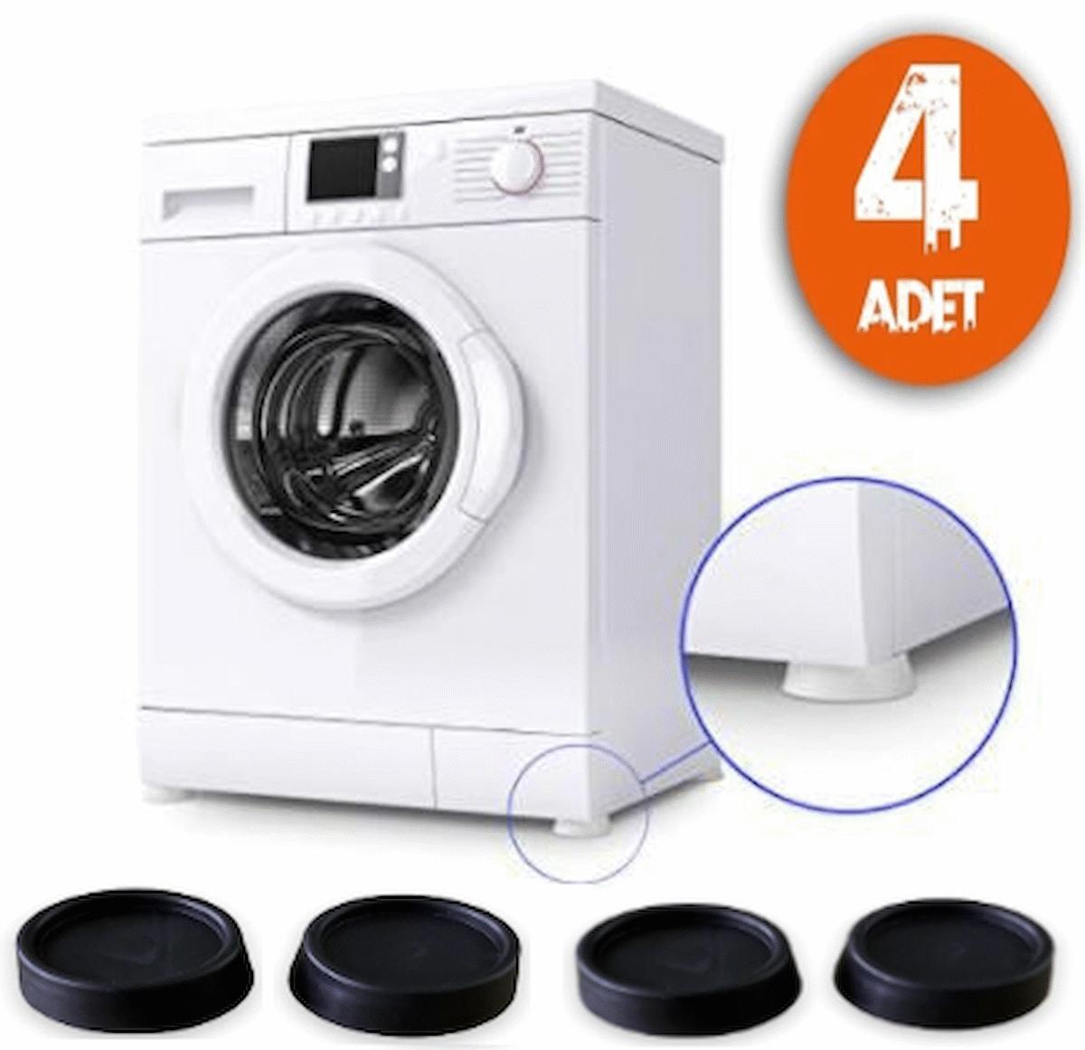 TİNEKE Çamaşır Makinesi Titreşim Önleyici  Mobilya  kaydırmaz Ayak  2 CM 4 lü set SİYAH 410