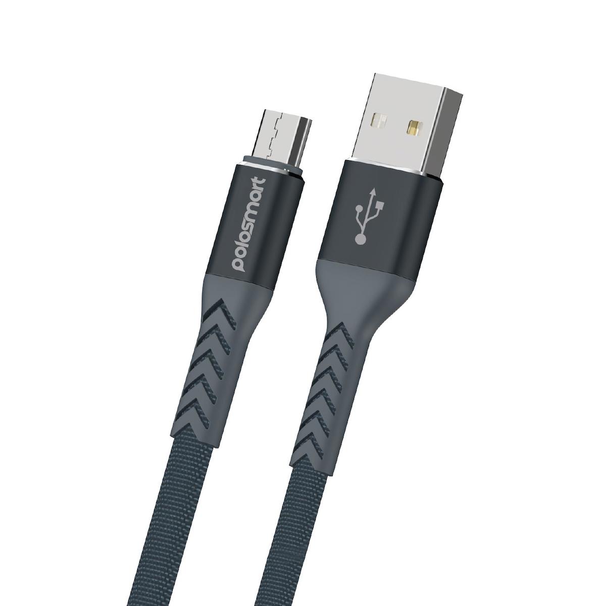 Polosmart PBS401 Micro USB Şarj ve Data Kablosu 1.2 Metre Gri