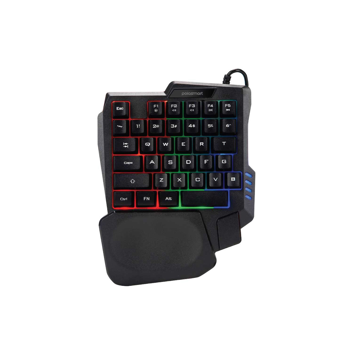 Polosmart PGS202 Kablolu Rainbow Led Aydınlatma Ergonomik Mini Gaming Oyuncu Klavye Siyah   